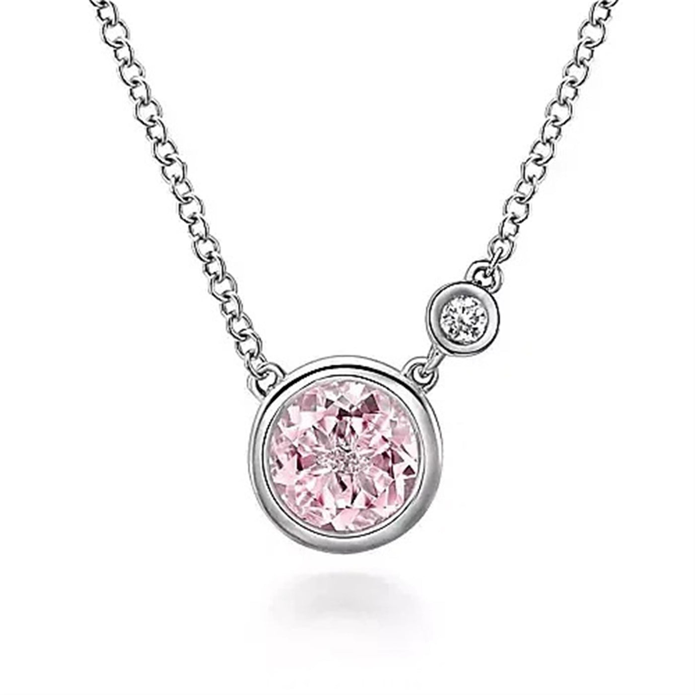 Sterling Silver 1.49ctw Solitaire Style Zircon Necklace