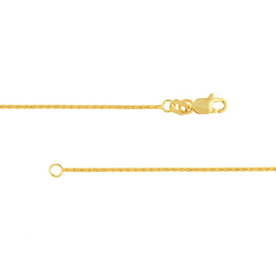 14K Yellow Gold 1mm 20" Wheat Chain