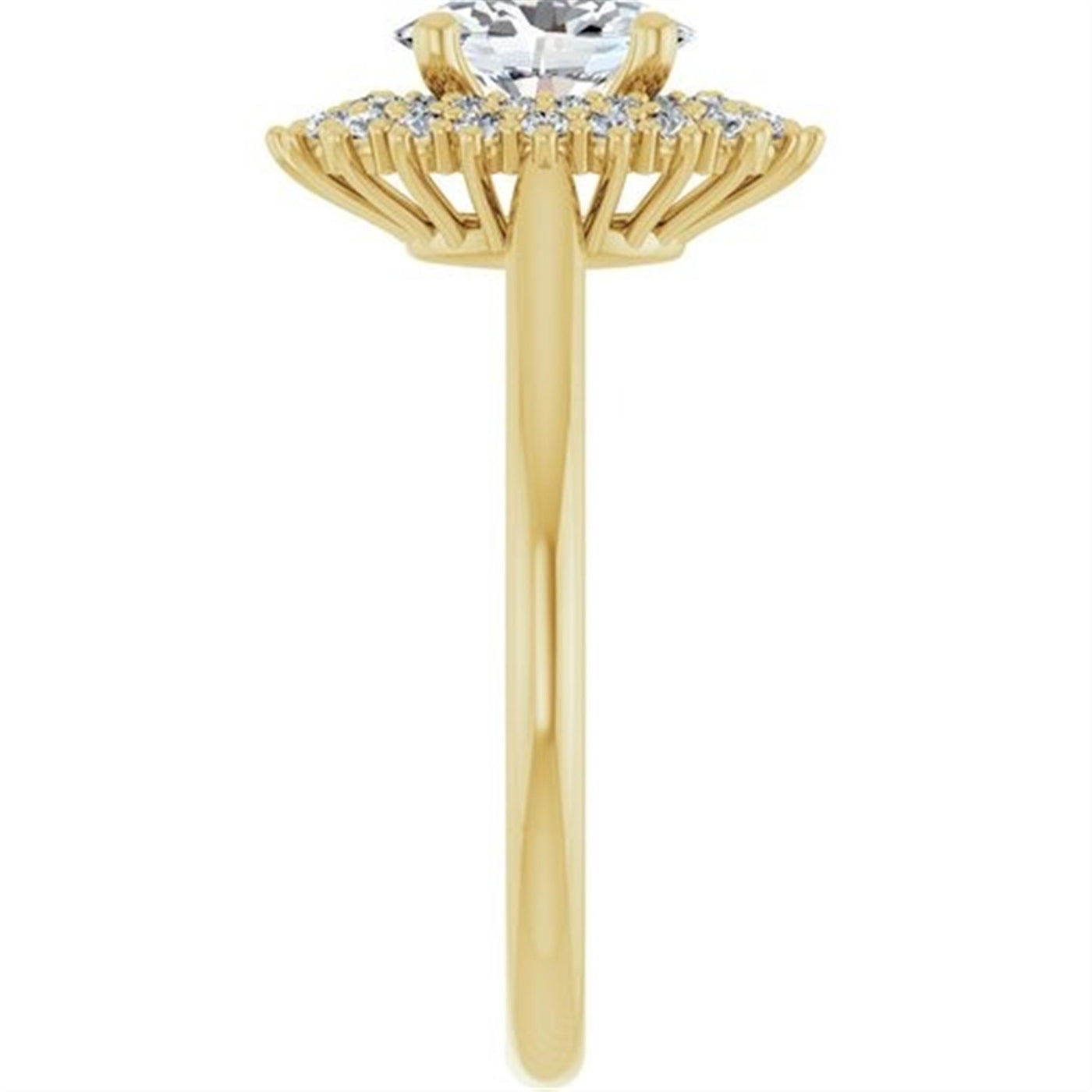 Ever & Ever 14K Yellow Gold 0.375ctw Double Halo Style Diamond Semi-Mount Engagement Ring