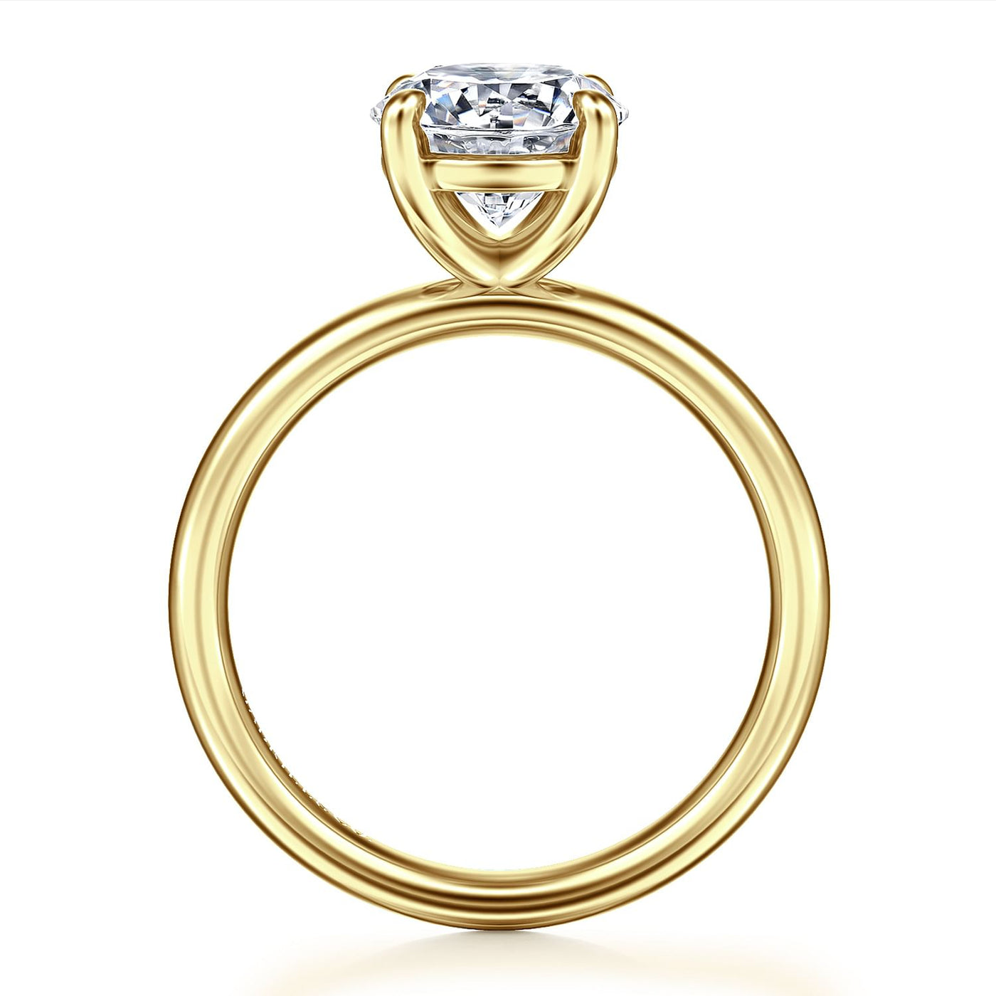 Gabriel 14K Yellow Gold 4 Prong Style Diamond Semi-Mount Engagement Ring