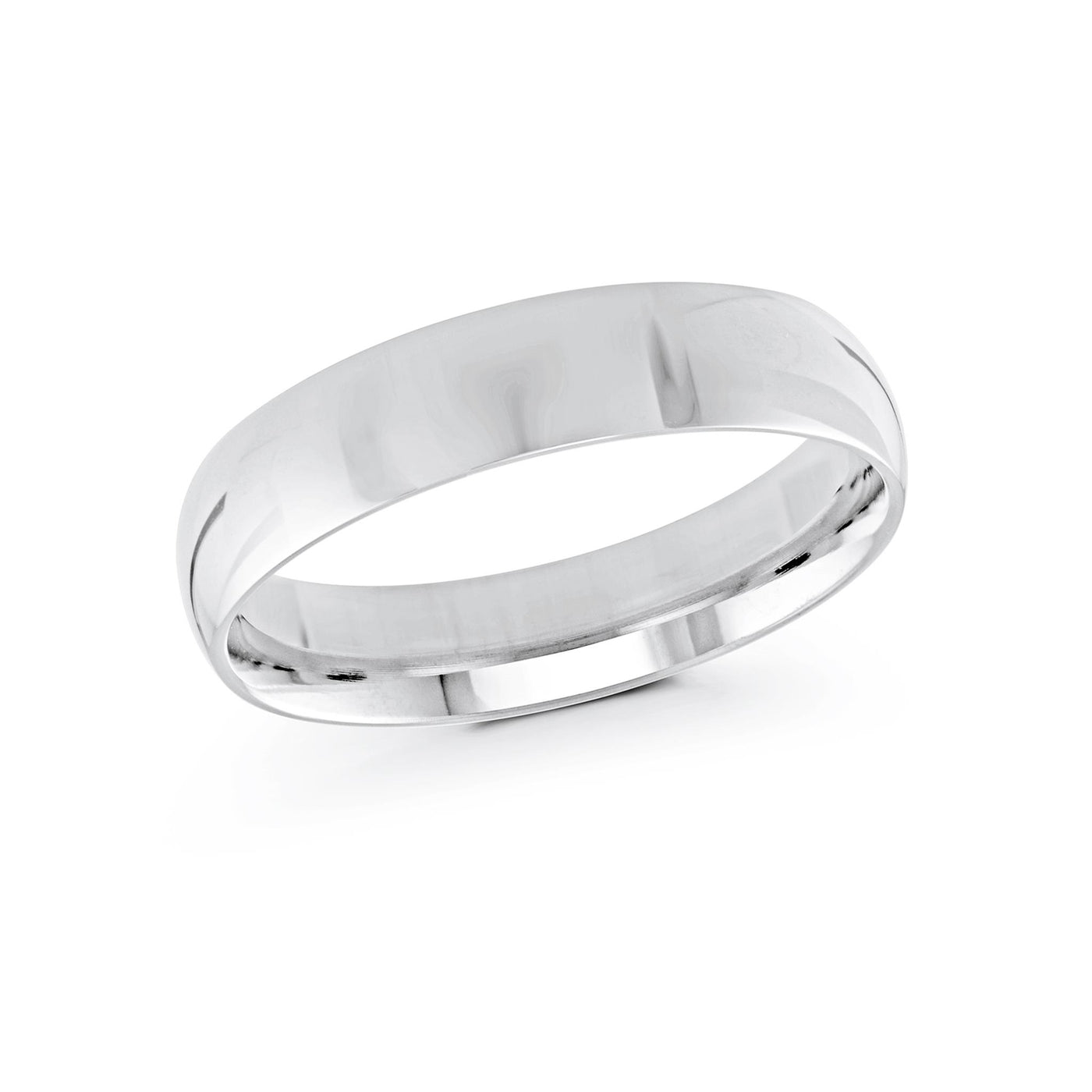 14K White Gold 5mm Domed Wedding Band