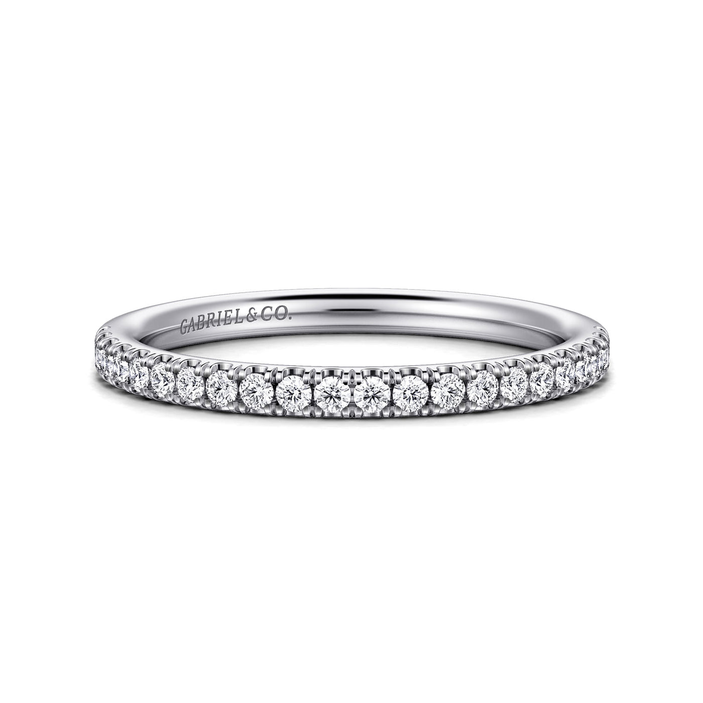 Gabriel 14K White Gold 0.211ctw Clearly Flawless Diamond Band