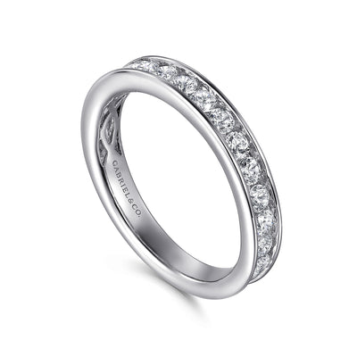 Gabriel 14K White Gold 0.75ctw Diamond Wedding Band