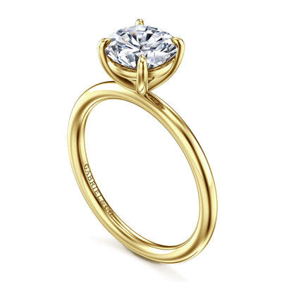 Gabriel 14K Yellow Gold 4 Prong Style Diamond Semi-Mount Engagement Ring