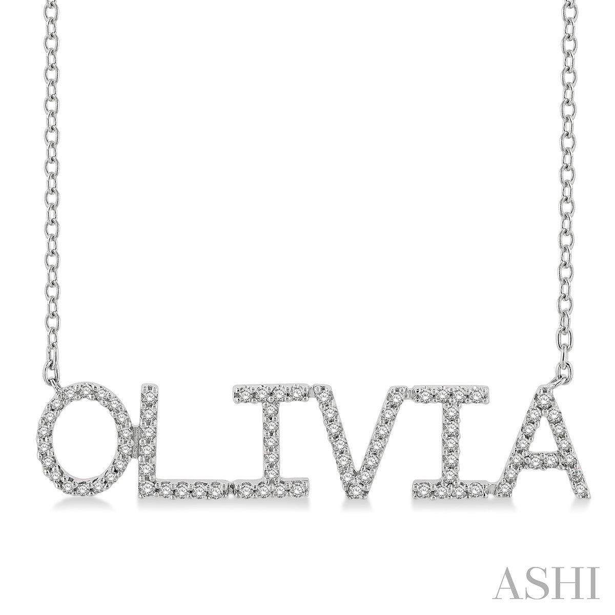 14K White Gold 0.32ctw Name Style Necklace