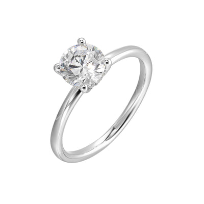 Thollot-Colorado Cut 14K White Gold .05ctw 4 Prong Style Diamond Semi-Mount Engagement Ring