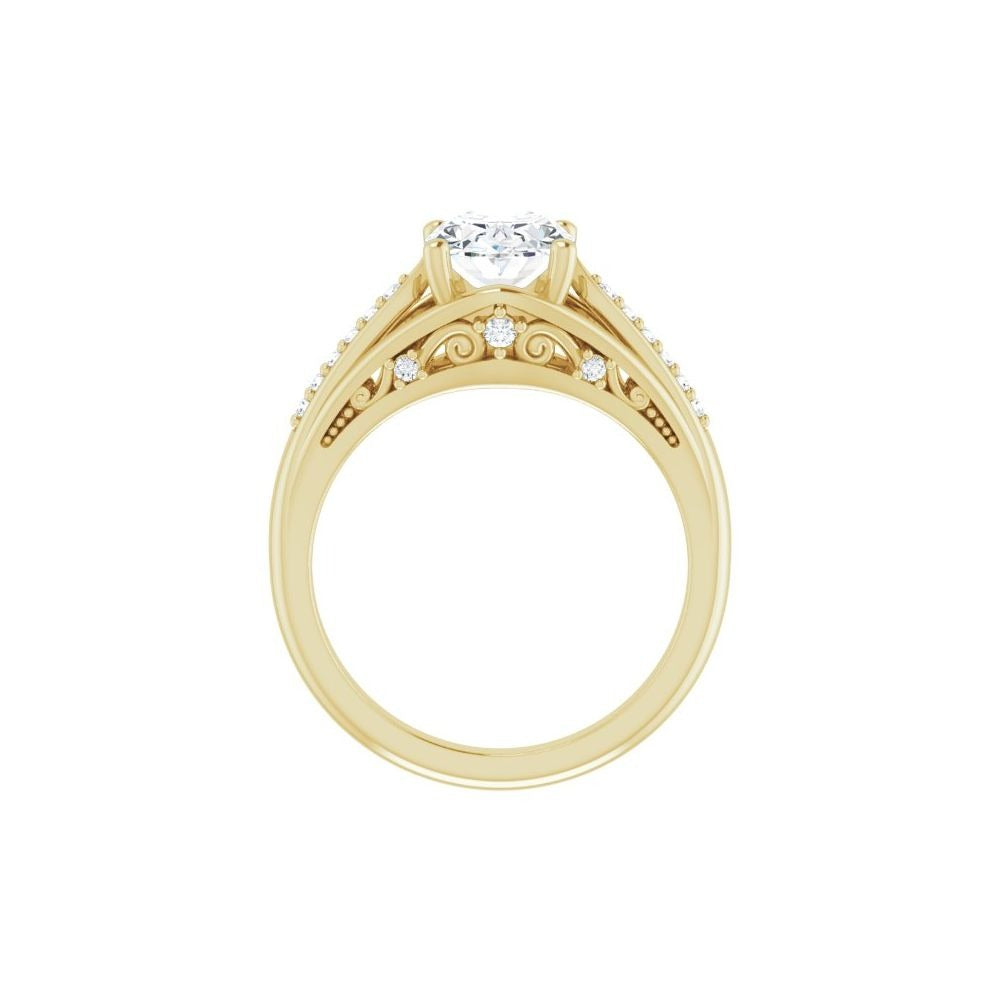 Ever & Ever 14K Yellow Gold .12ctw 4 Prong Style Diamond Semi-Mount Engagement Ring