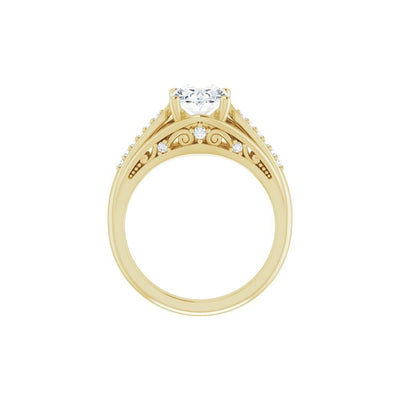 Ever & Ever 14K Yellow Gold .12ctw 4 Prong Style Diamond Semi-Mount Engagement Ring