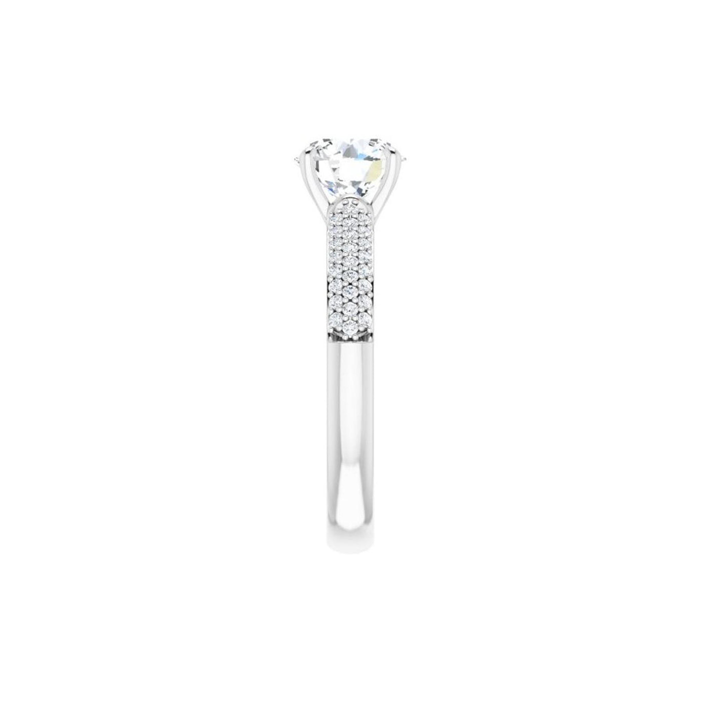 14K White Gold .20ctw Pave Style Diamond Semi-Mount Engagement Ring