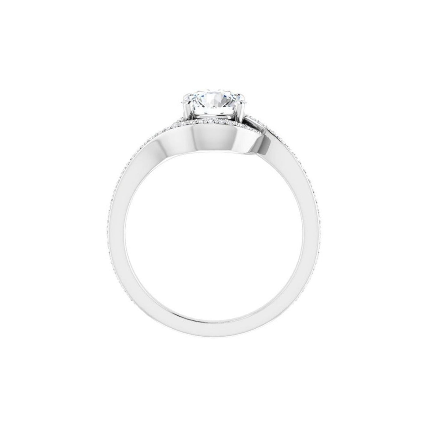 Ever & Ever 14K White Gold .17ctw 4 Prong Style Diamond Semi-Mount Engagement Ring