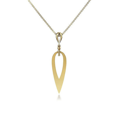 14K Yellow Gold 18" Adjustable Bujukan Style Drop Necklace