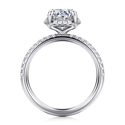 Gabriel 14K White Gold 0.30ctw 4 Prong Style Diamond Semi-Mount Engagement Ring