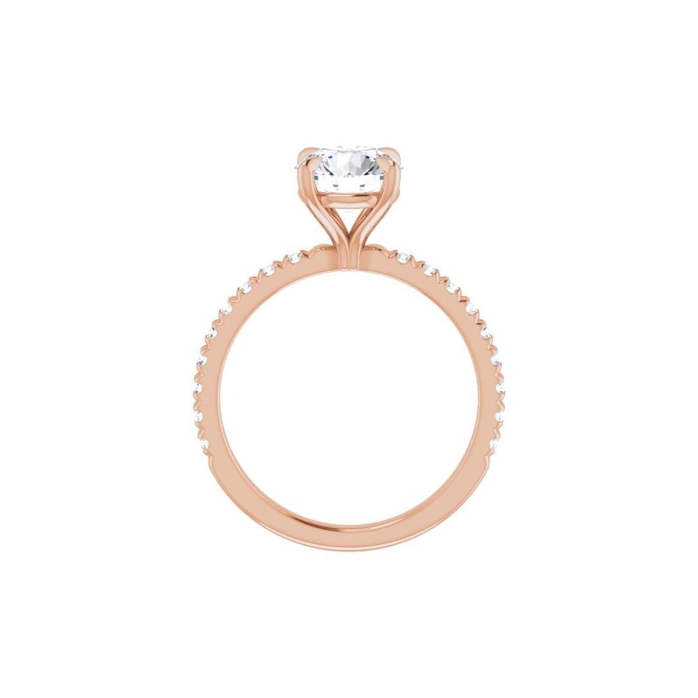 Ever & Ever 14K Rose Gold .38ctw 4 Prong Style Diamond Semi-Mount Engagement Ring