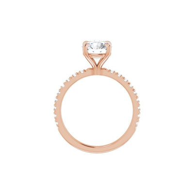 Ever & Ever 14K Rose Gold .38ctw 4 Prong Style Diamond Semi-Mount Engagement Ring