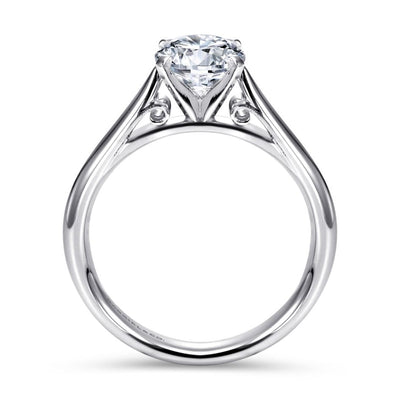 Gabriel 14K White Gold 4 Prong Style Diamond Semi-Mount Engagement Ring