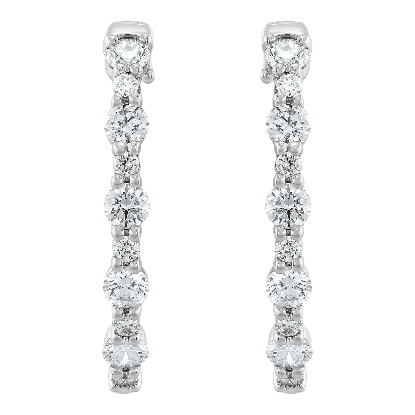 Armadani 14K White Gold 2.00ctw Oval Hoop Style Lab Grown Diamond Earrings