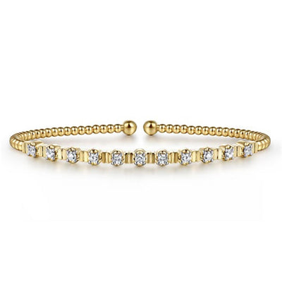 Gabriel 14K Yellow Gold 0.32ctw 6.25" Bangle Style Diamond Bracelet