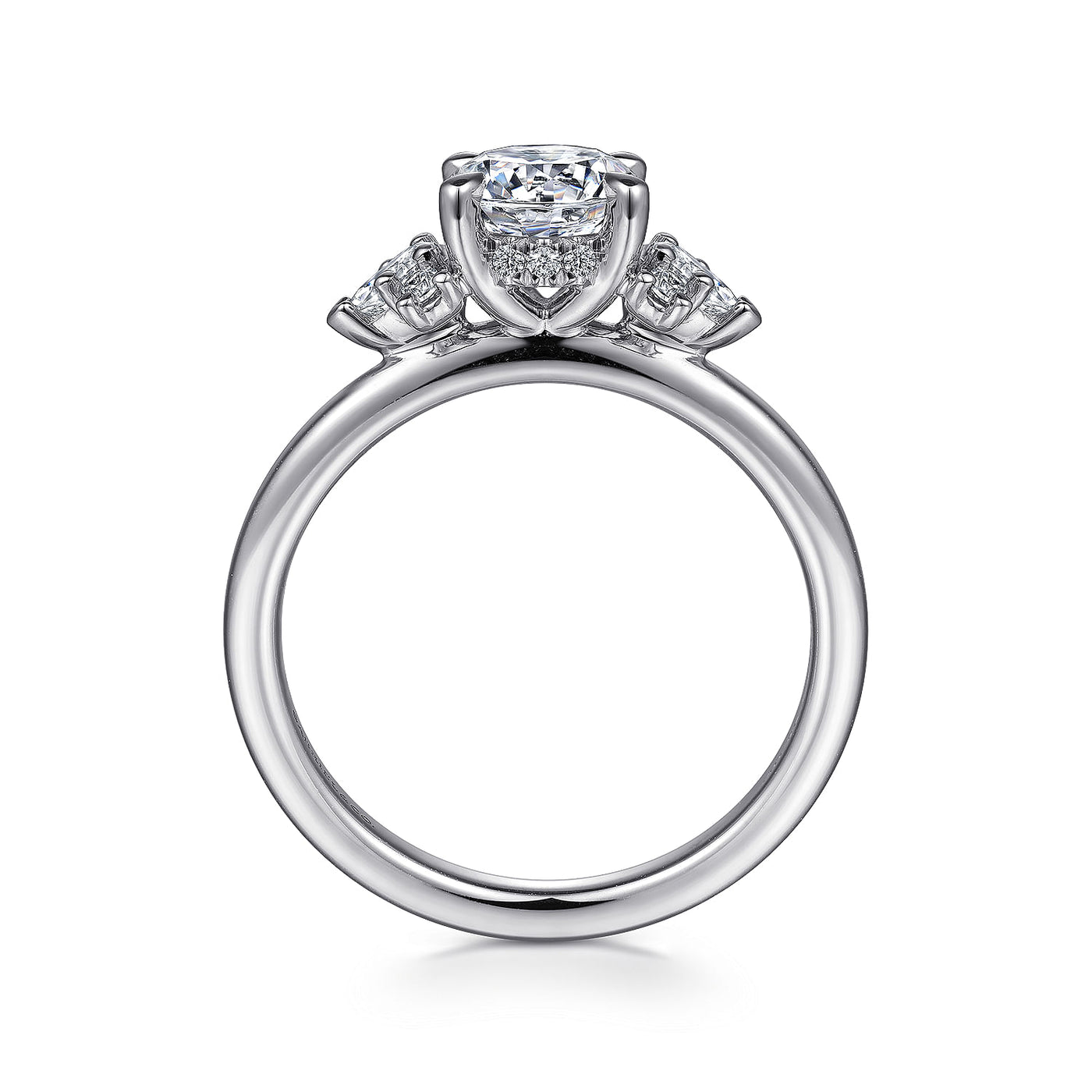 Gabriel - Starlight Collection 14K White Gold .30ctw 4 Prong Style Diamond Semi-Mount Engagement Ring