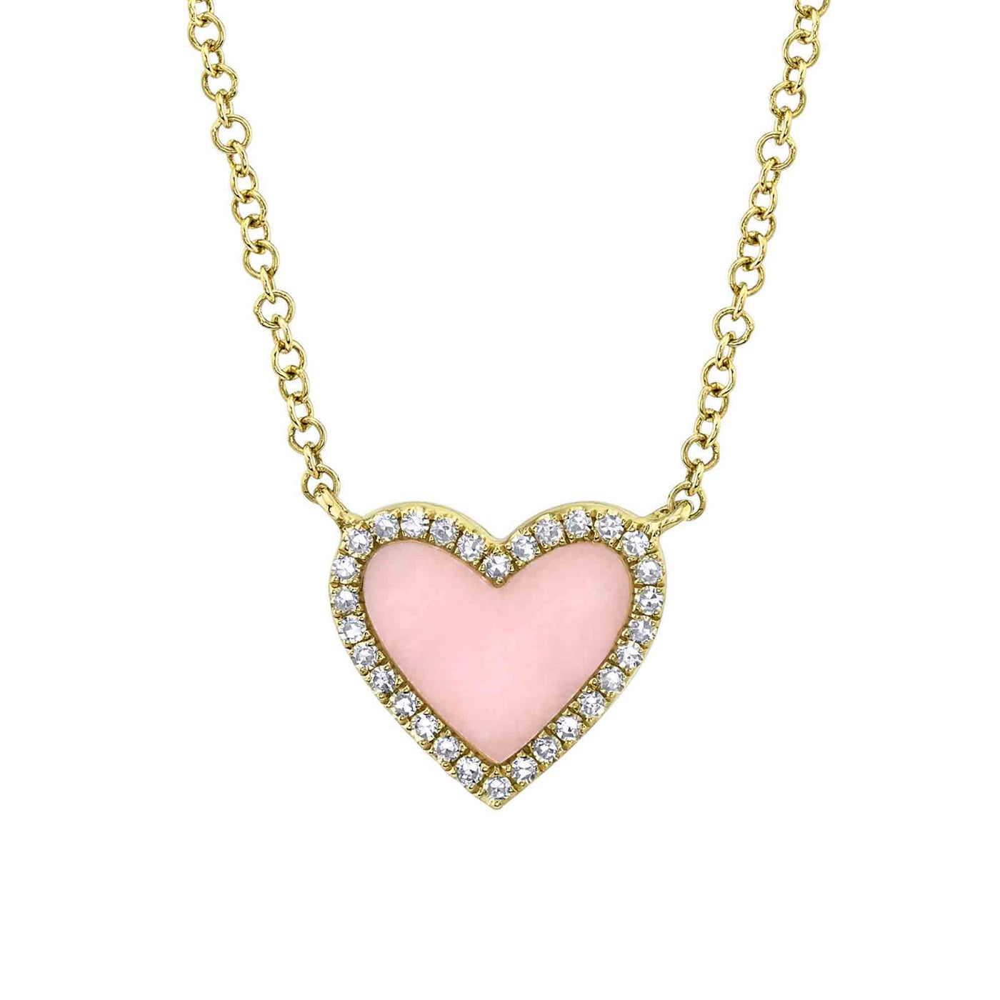Shy Creation 14K Yellow Gold .55ctw Heart Style Necklace