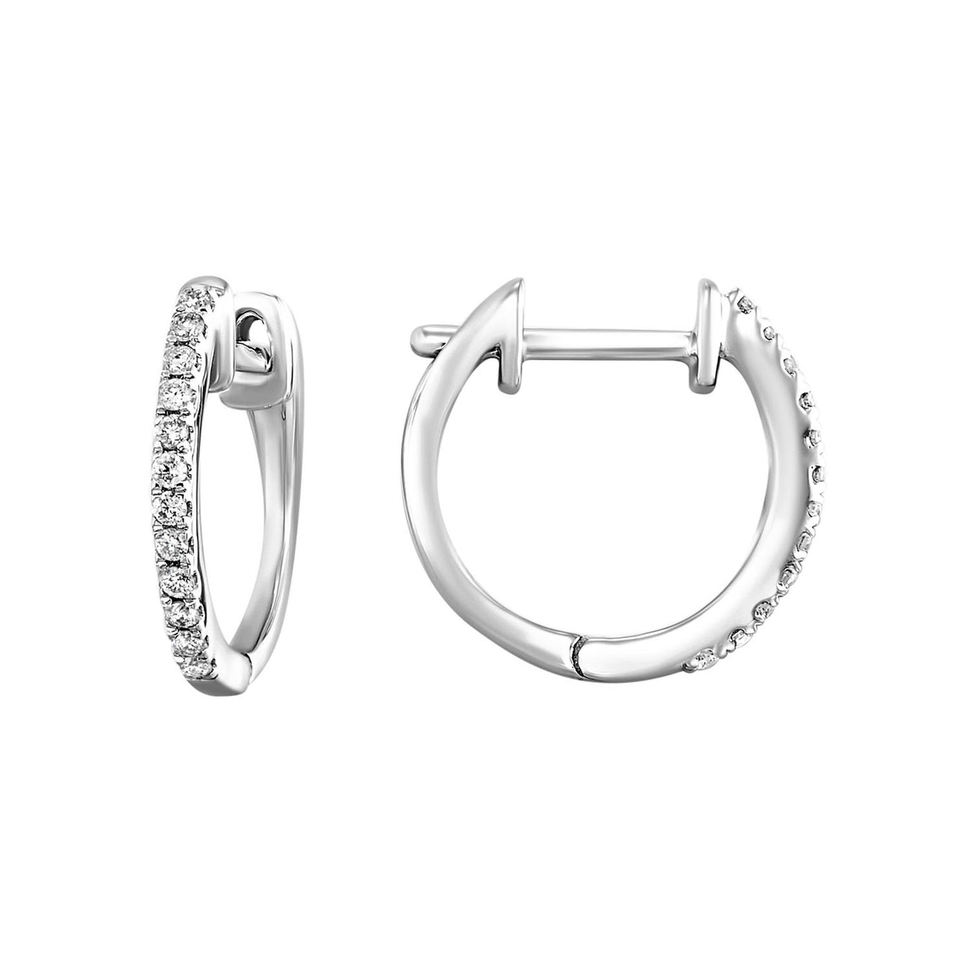 10K White Gold .1ctw Contemporary Cuff Style Diamond Earrings