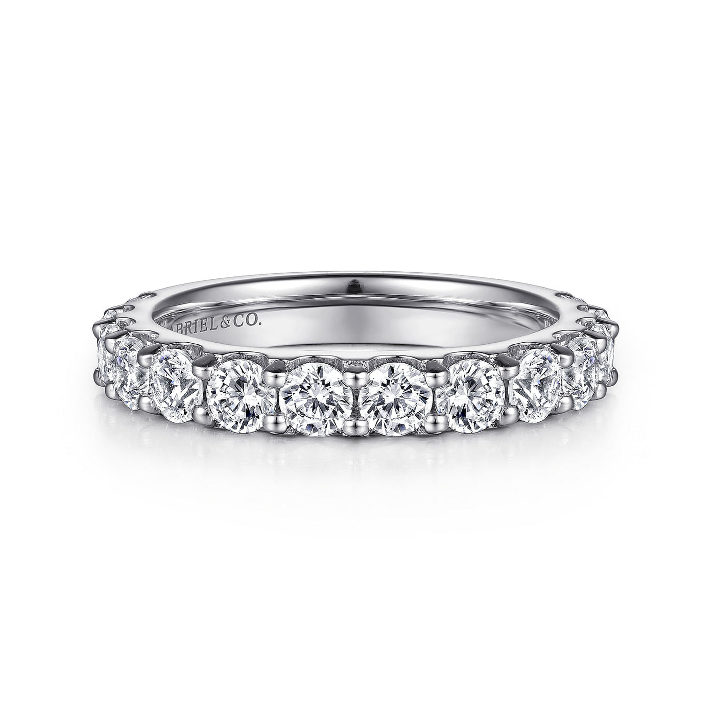 Gabriel 14K White Gold 1.50ctw Diamond Wedding Band