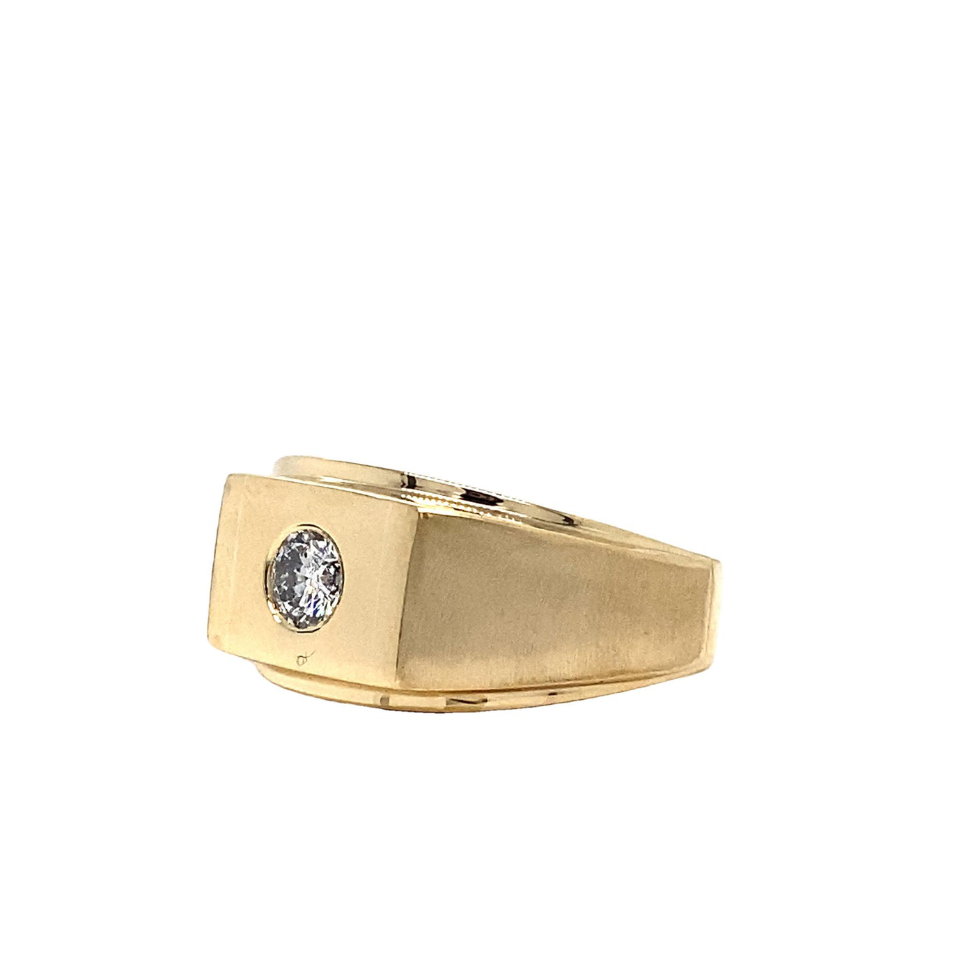 Estate 14K Yellow Gold 0.37ctw Solitaire Men's Diamond Ring