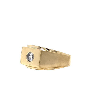 Estate 14K Yellow Gold 0.37ctw Solitaire Men's Diamond Ring