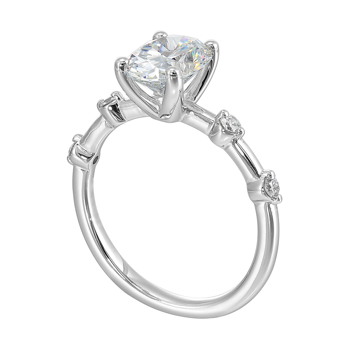 14K White Gold .13ctw 4 Prong Style Diamond Semi-Mount Engagement Ring
