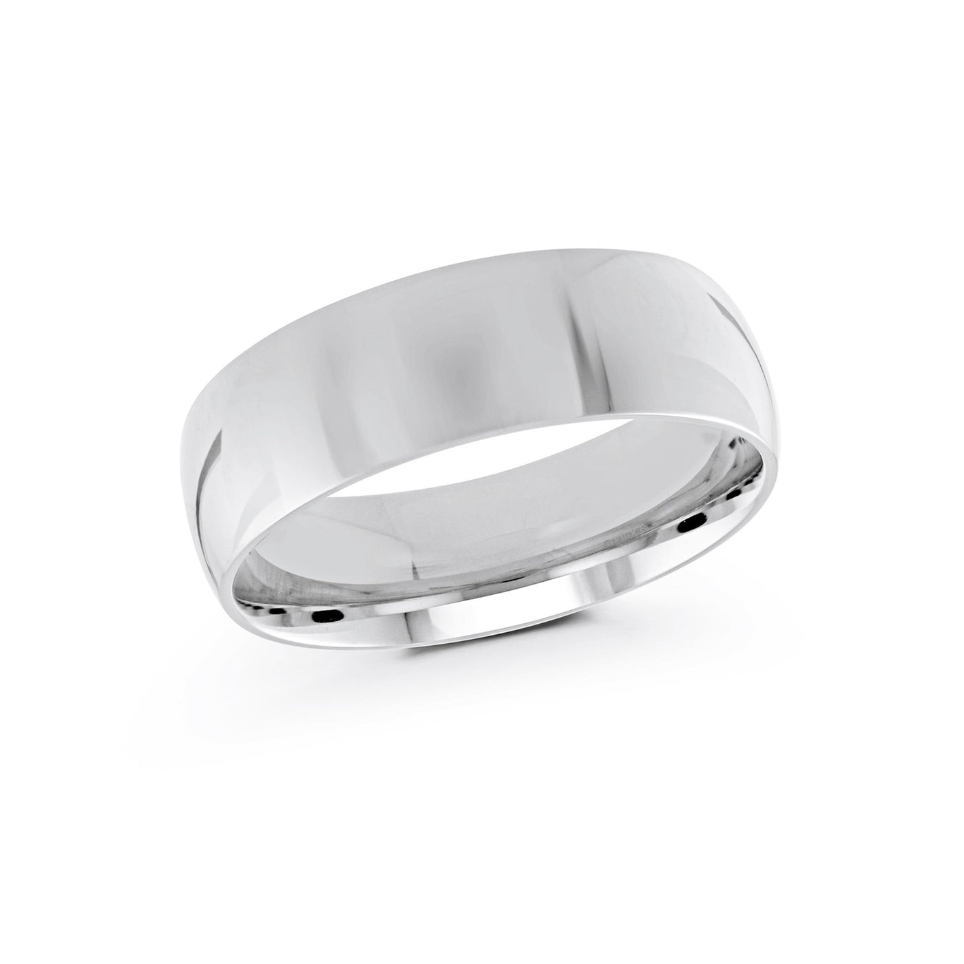 Malo 14K White Gold 7mm Domed Wedding Band