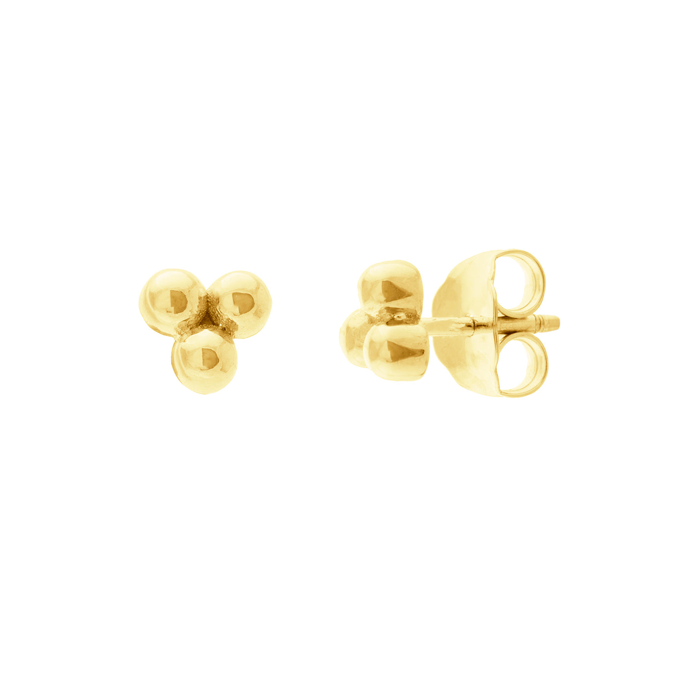 14K Yellow Gold Fancy Stud Style Earrings