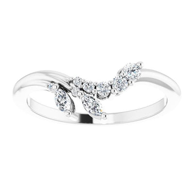 Ever & Ever 14K White Gold .20ctw Curved Diamond Band