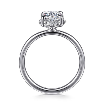 Gabriel 14K White Gold 0.06ctw 4 Prong Style Diamond Semi-Mount Engagement Ring