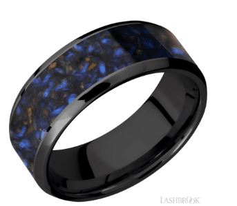 8mm Black Zirconium Wedding Band