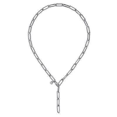 Gabriel Sterling Silver 7mm 20" Adjustable Fancy Link Chain