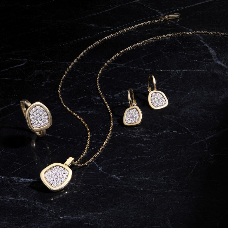 Armadani 14K Yellow Gold 0.31ctw Contemporary Dangle Style Diamond Earrings