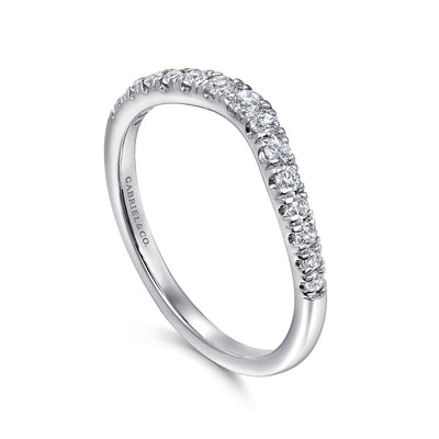 Gabriel 14K White Gold 0.25ctw Contoured Diamond Band