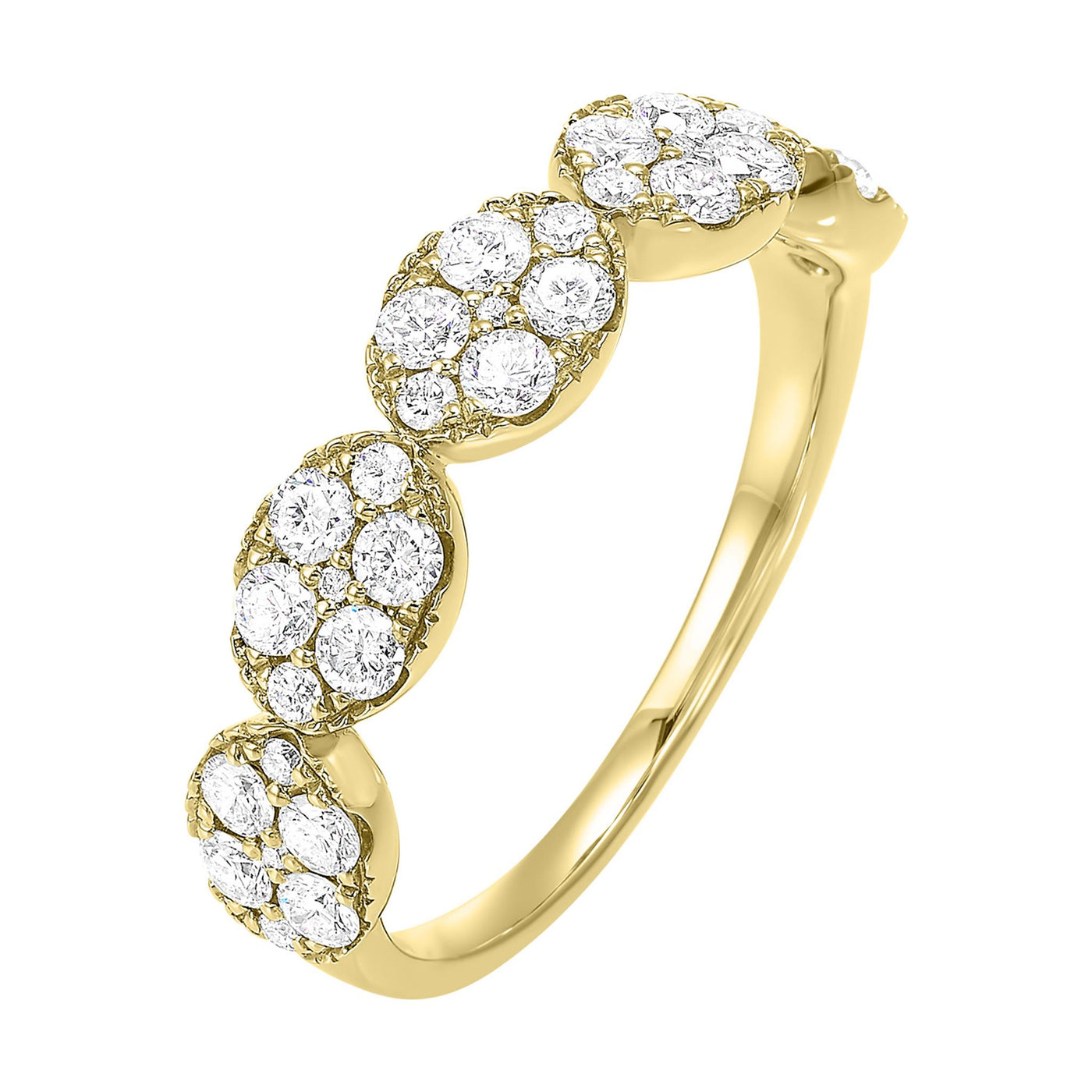 14K Yellow Gold 0.75ctw Oval Diamond Fashion Ring