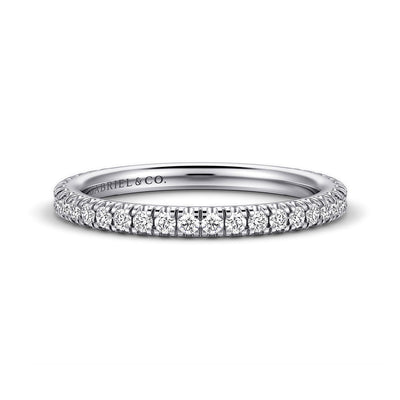 Gabriel 14K White Gold 0.376ctw Stackable Diamond Band