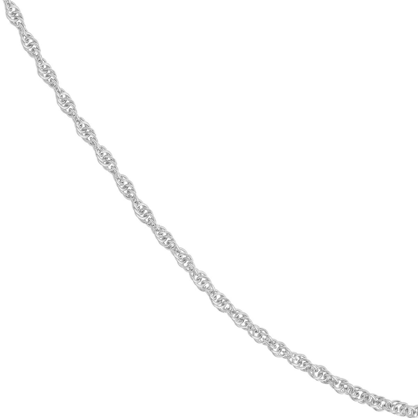 14K White Gold 1.05mm 22" Adjustable Rope Chain
