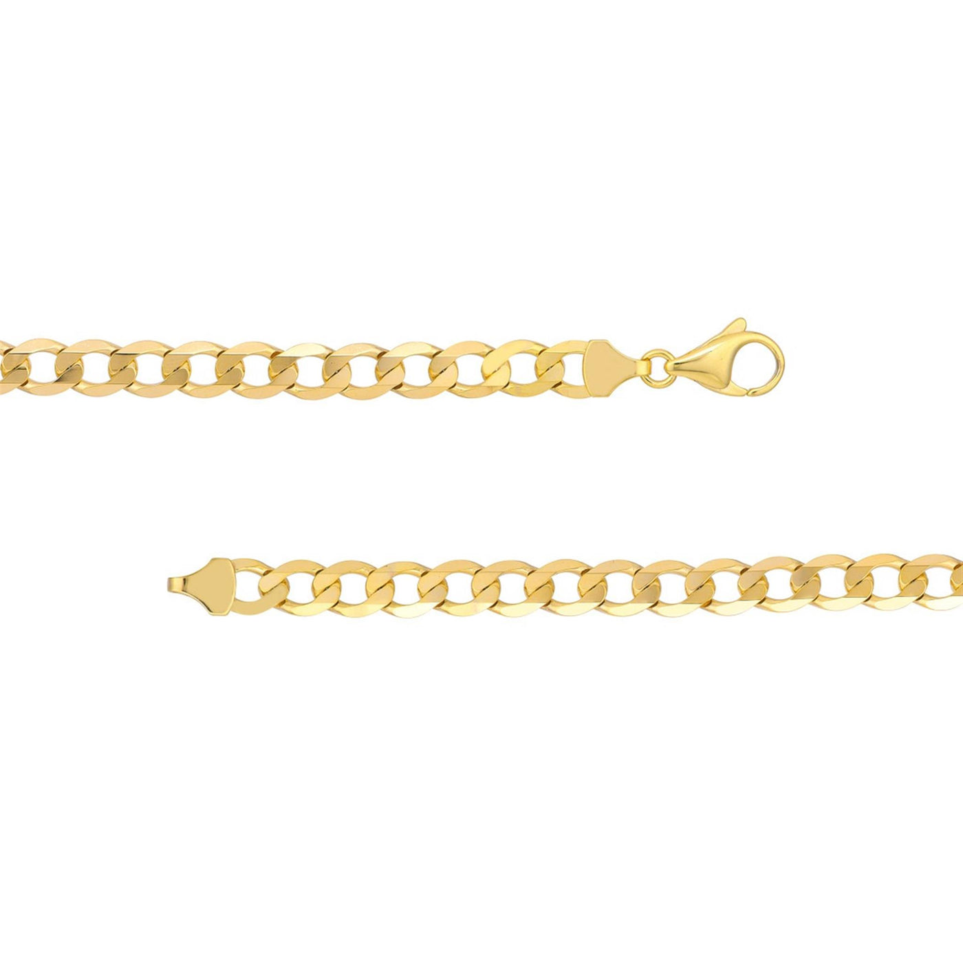 10K Yellow Gold 7.34mm 22" Curb Chain