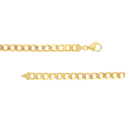 10K Yellow Gold 7.34mm 22" Curb Chain