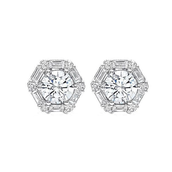 14K White Gold .33ctw Geometric Jacket Style Diamond Earrings