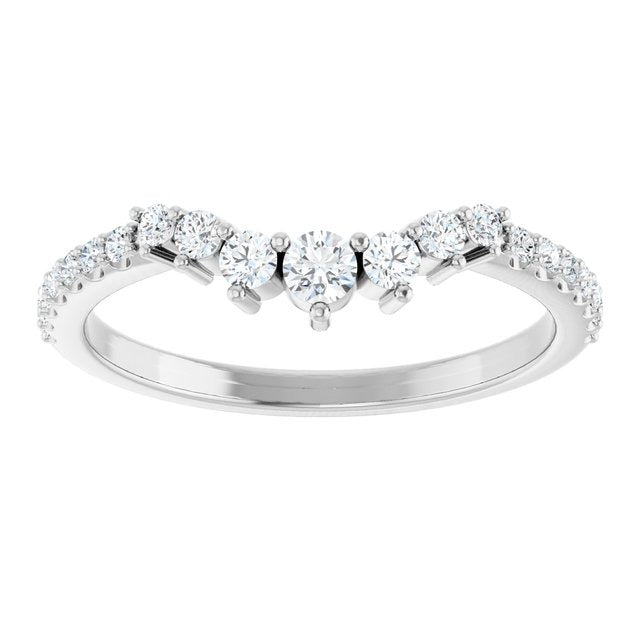 Ever & Ever 14K White Gold .33ctw Curved Diamond Band