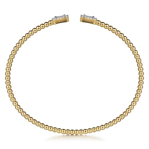 Gabriel 14K Yellow Gold 0.32ctw 6.25" Bangle Style Diamond Bracelet