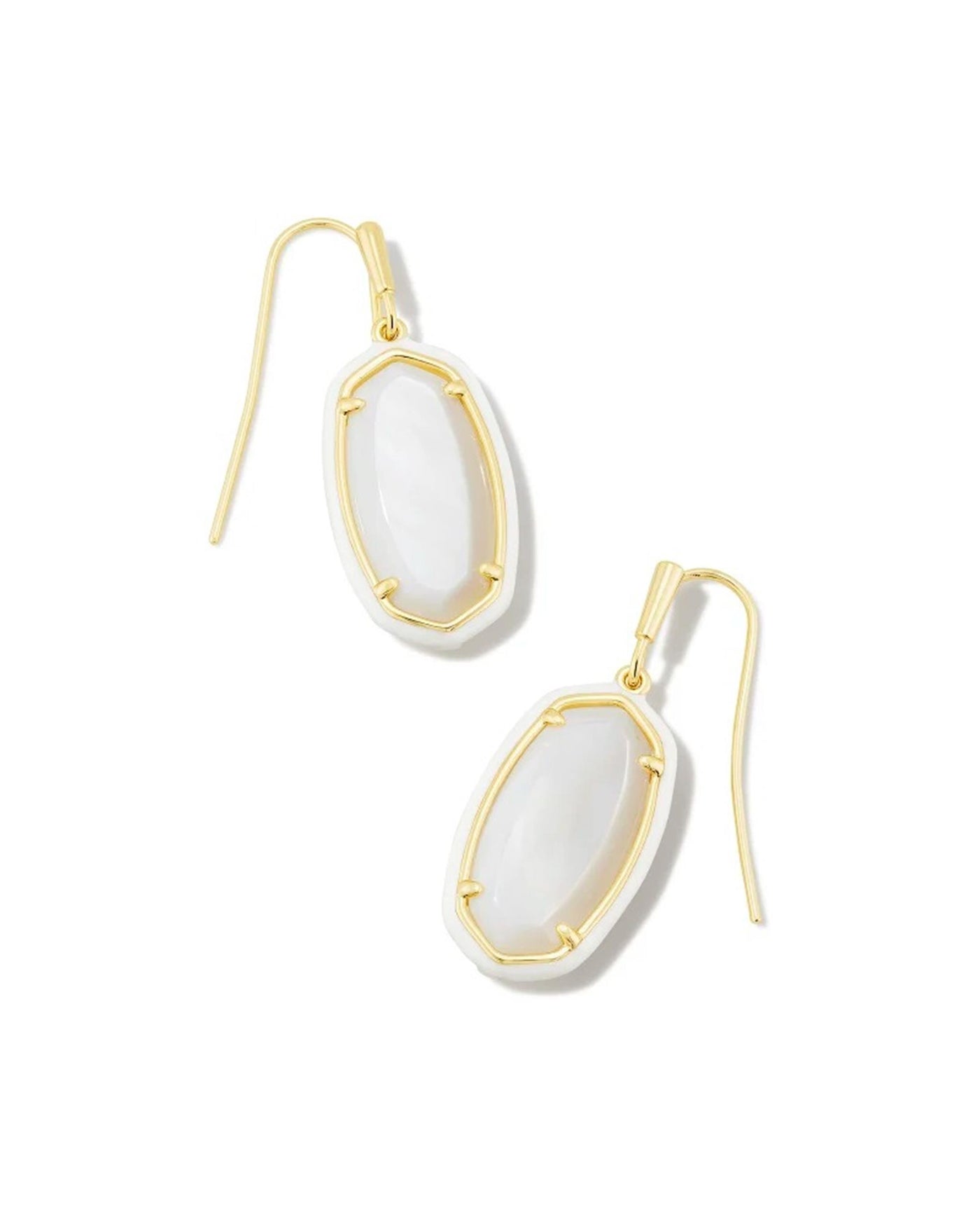 Gold Tone Earrings Featuring White Mother of Pearl by Kendra Scott
