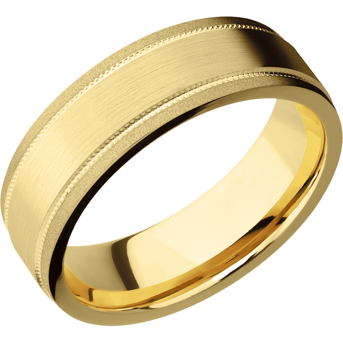 14K Yellow Gold + Satin , Sand Finish