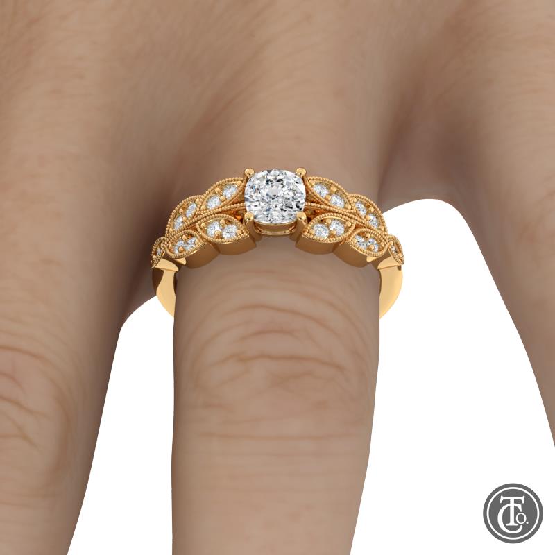 Vintage Inspired Semi-Mount Engagement Ring with Milgrain Accents