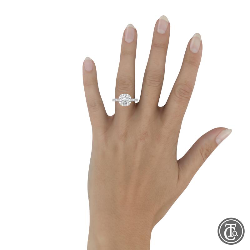 Cushion Halo Semi-Mount Engagement Ring