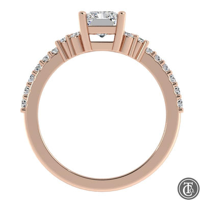 Radiant Multi-Stone Semi-Mount Engagement Ring
