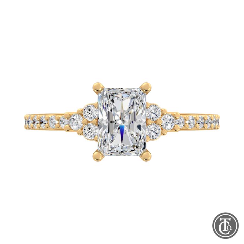 Radiant Multi-Stone Semi-Mount Engagement Ring